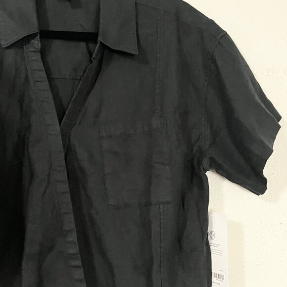 Athleta Black Playa Linen Tie Top New With Tags Size Large - Picture 4 of 14